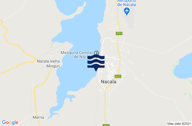 Carte des horaires des marées pour Nacala, Mozambique