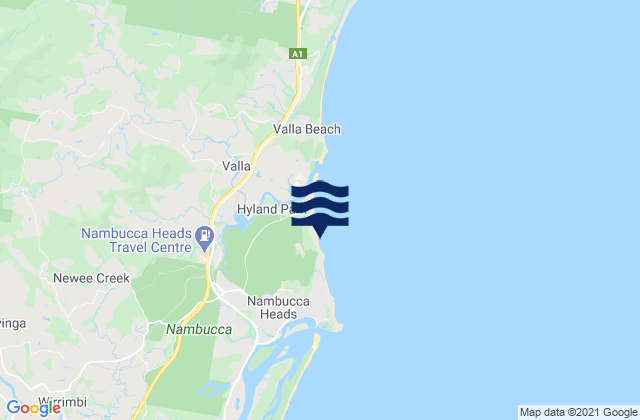 Carte des horaires des marées pour Nambucca, Australia