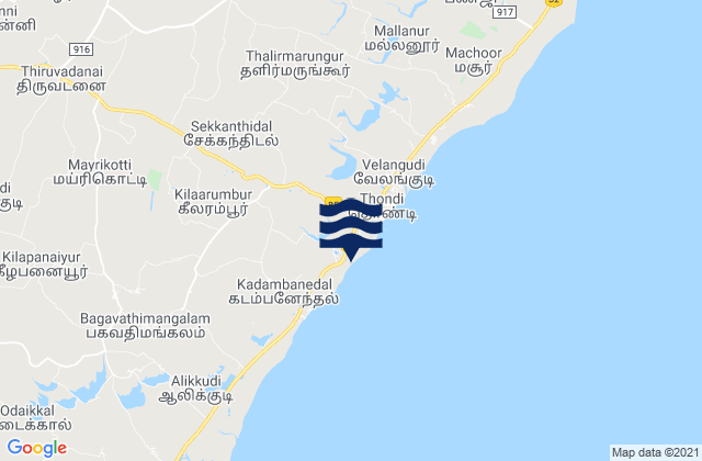 Carte des horaires des marées pour Nambutalai, India