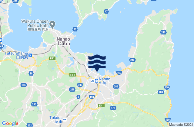 Carte des horaires des marées pour Nanao Nanao Wan, Japan