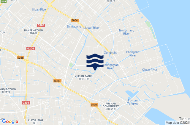 Carte des horaires des marées pour Nanfeng, China