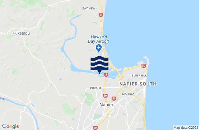 Carte des horaires des marées pour Napier City, New Zealand