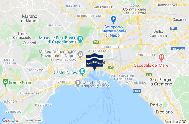Carte des horaires des marées pour Naples, Italy