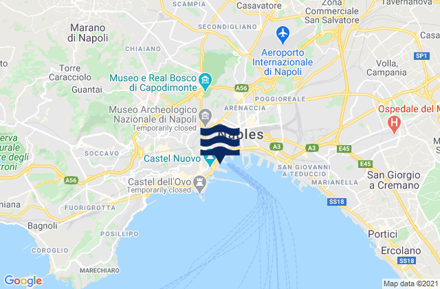 Carte des horaires des marées pour Naples Port, Italy
