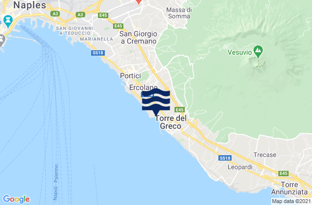 Carte des horaires des marées pour Napoli, Italy
