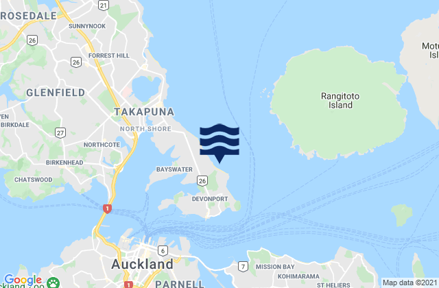 Carte des horaires des marées pour Narrow Neck Beach, New Zealand