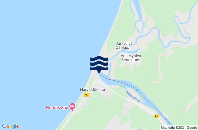 Carte des horaires des marées pour Narva-Jõesuu, Estonia