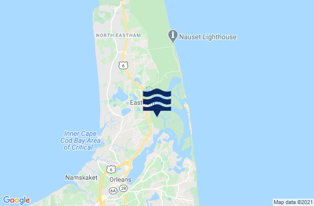Carte des horaires des marées pour Nauset Light Beach Cape Cod National Seashore Eastham, United States