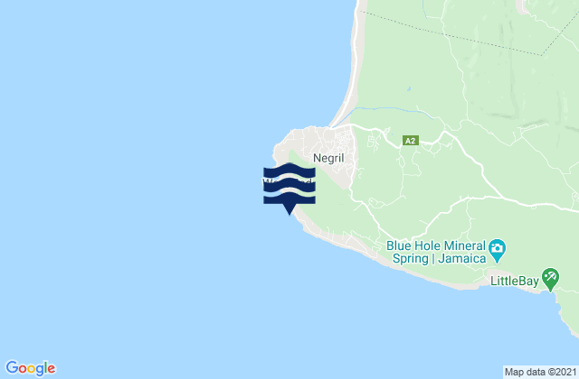 Carte des horaires des marées pour Negril Lighthouse, Jamaica