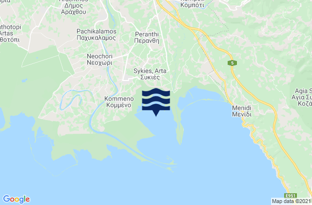 Carte des horaires des marées pour Neochóri, Greece