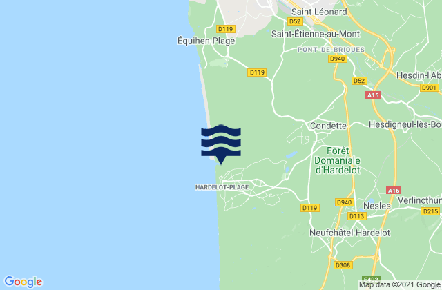 Carte des horaires des marées pour Nesles, France