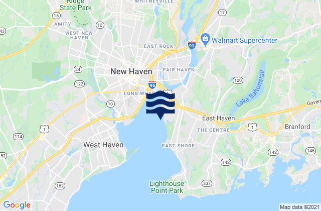 Carte des horaires des marées pour New Haven Harbor New Haven Reach, United States