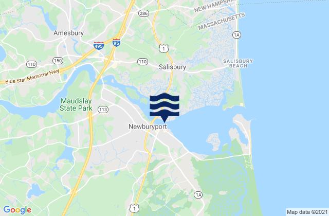 Carte des horaires des marées pour Newburyport, United States
