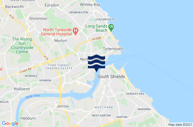 Carte des horaires des marées pour Newcastle upon Tyne, United Kingdom