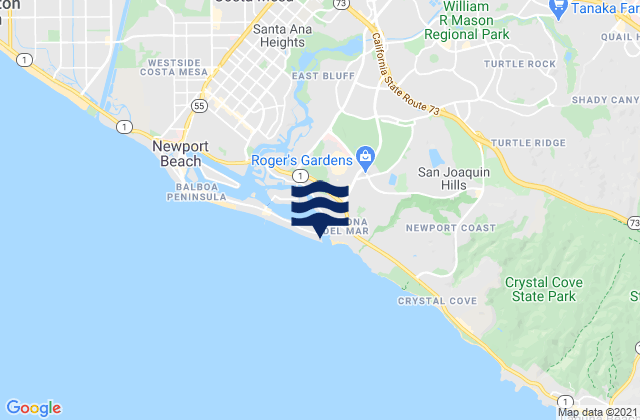 Carte des horaires des marées pour Newport Bay Entrance (Corona Del Mar), United States