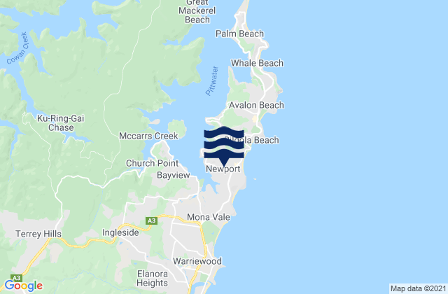 Carte des horaires des marées pour Newport, Australia