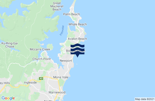 Carte des horaires des marées pour Newport Reef, Australia