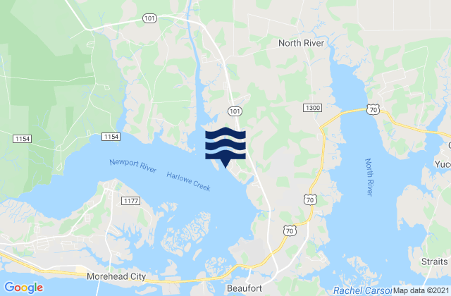 Carte des horaires des marées pour Newport River (yacht Club), United States