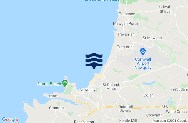 Carte des horaires des marées pour Newquay - Porth, United Kingdom