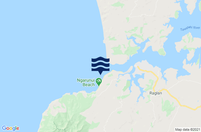 Carte des horaires des marées pour Ngarunui Beach, New Zealand