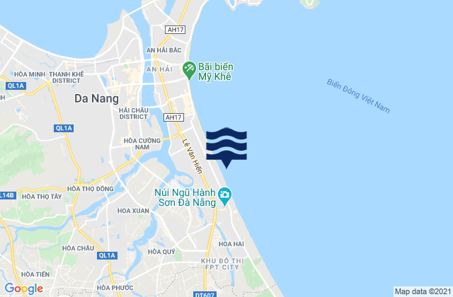 Carte des horaires des marées pour Ngũ Hành Sơn, Vietnam