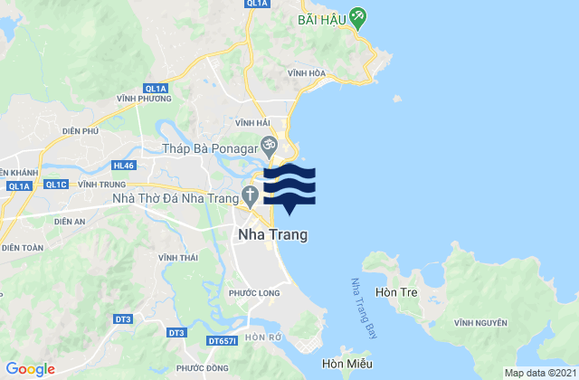 Carte des horaires des marées pour Nha Trang, Vietnam