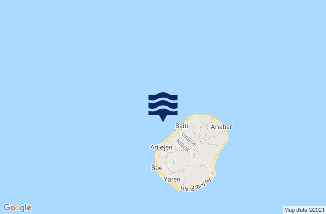 Carte des horaires des marées pour Nibok District, Nauru