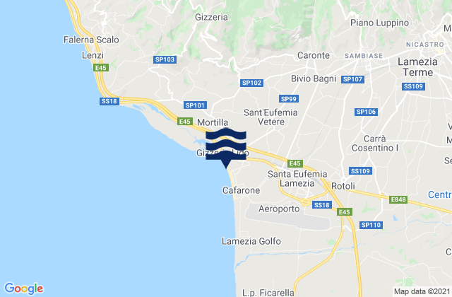 Carte des horaires des marées pour Nicastro, Italy