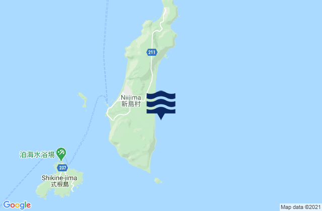 Carte des horaires des marées pour Niijima, Japan