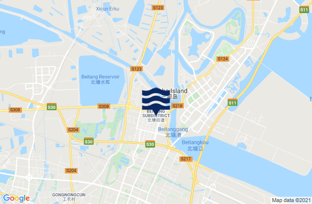 Carte des horaires des marées pour Ningchegu, China