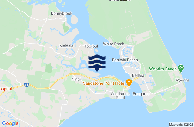 Carte des horaires des marées pour Ningi Island, Australia