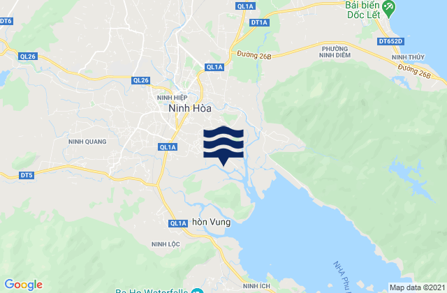 Carte des horaires des marées pour Ninh Hòa, Vietnam