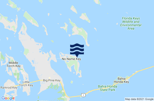 Carte des horaires des marées pour No Name Key East Side Bahia Honda Channel, United States