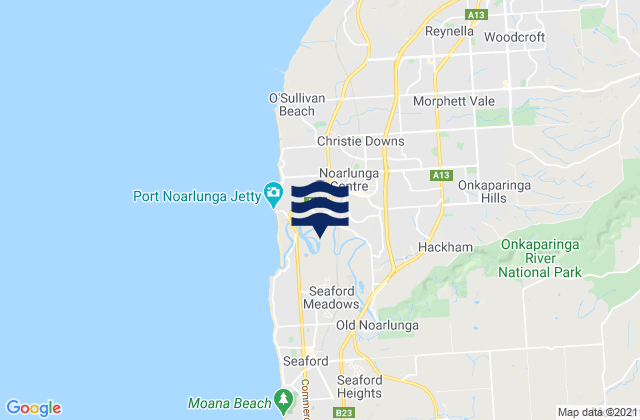 Carte des horaires des marées pour Noarlunga Downs, Australia