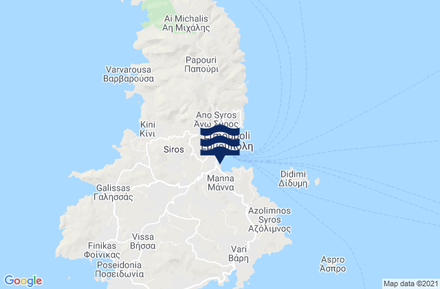 Carte des horaires des marées pour Nomós Kykládon, Greece