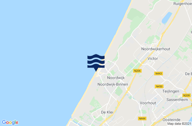 Carte des horaires des marées pour Noordwijk-Binnen, Netherlands
