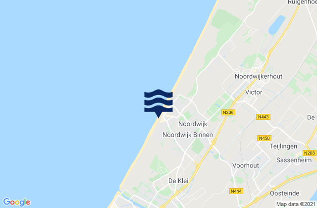 Carte des horaires des marées pour Noordwijk aan Zee, Netherlands