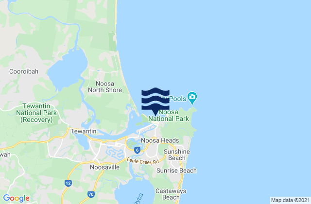 Carte des horaires des marées pour Noosa Main Beach, Australia