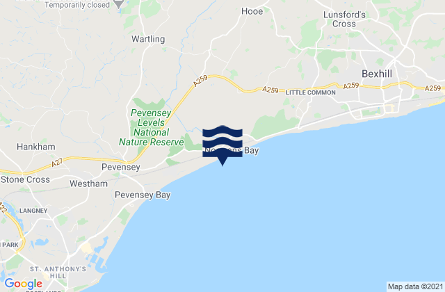 Carte des horaires des marées pour Normans Bay Beach, United Kingdom