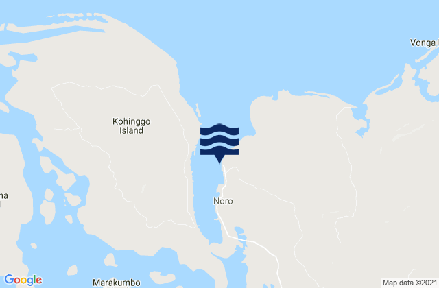 Carte des horaires des marées pour Noro, Solomon Islands