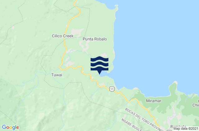 Carte des horaires des marées pour Norteño, Panama