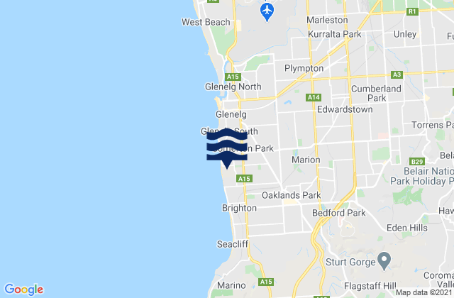 Carte des horaires des marées pour North Brighton, Australia