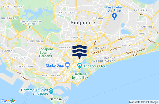 Carte des horaires des marées pour North East Community Development Region, Singapore