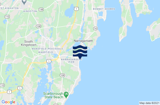 Carte des horaires des marées pour North Pier (Narragansett), United States