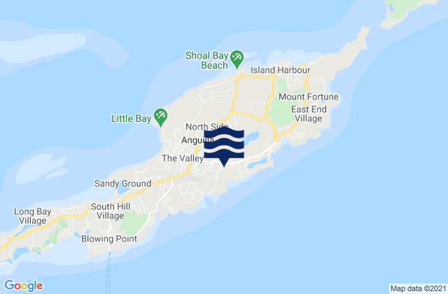 Carte des horaires des marées pour North Side, Anguilla