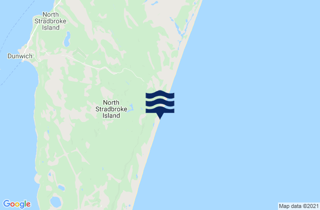 Carte des horaires des marées pour North Stradbroke Island, Australia