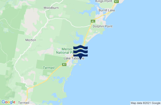 Carte des horaires des marées pour North Tabourie, Australia