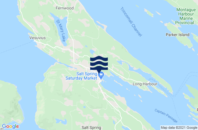 Carte des horaires des marées pour Norton Island, Canada