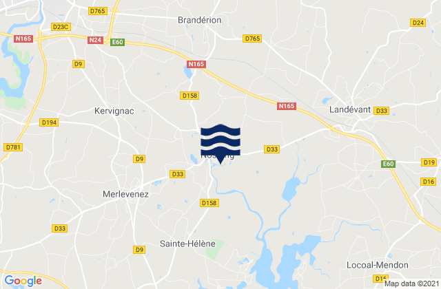 Carte des horaires des marées pour Nostang, France