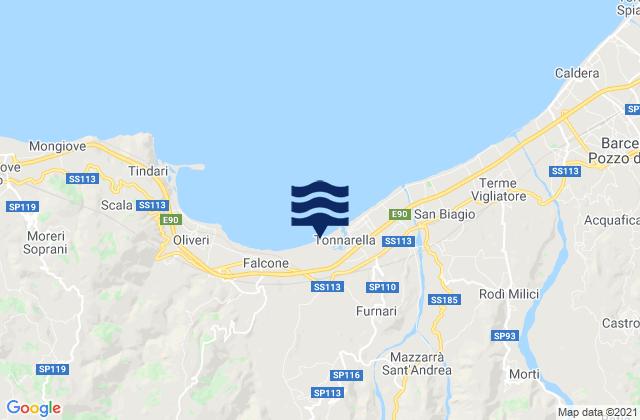 Carte des horaires des marées pour Novara di Sicilia, Italy